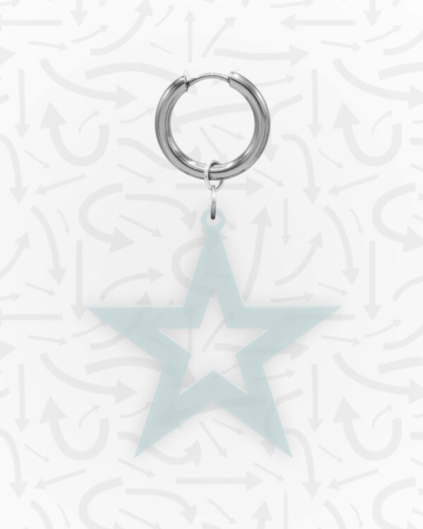 Star Neon Blue Earring Silver