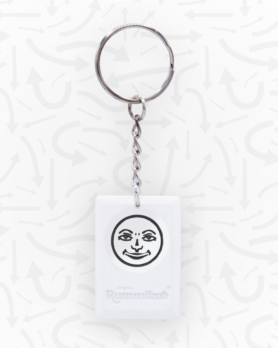 TINY JOKER Surface Nightmare ポッピング　ヒューマン Rummikub Joker Tile Black Keychain - Funky Chaos